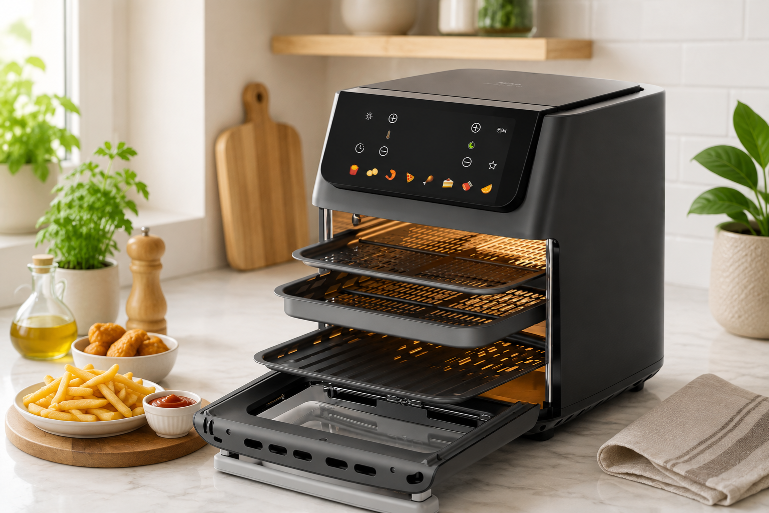 Fritadeira Air Fryer Philco PAF16C 16 Litros; A Fritadeira com 3 Andares