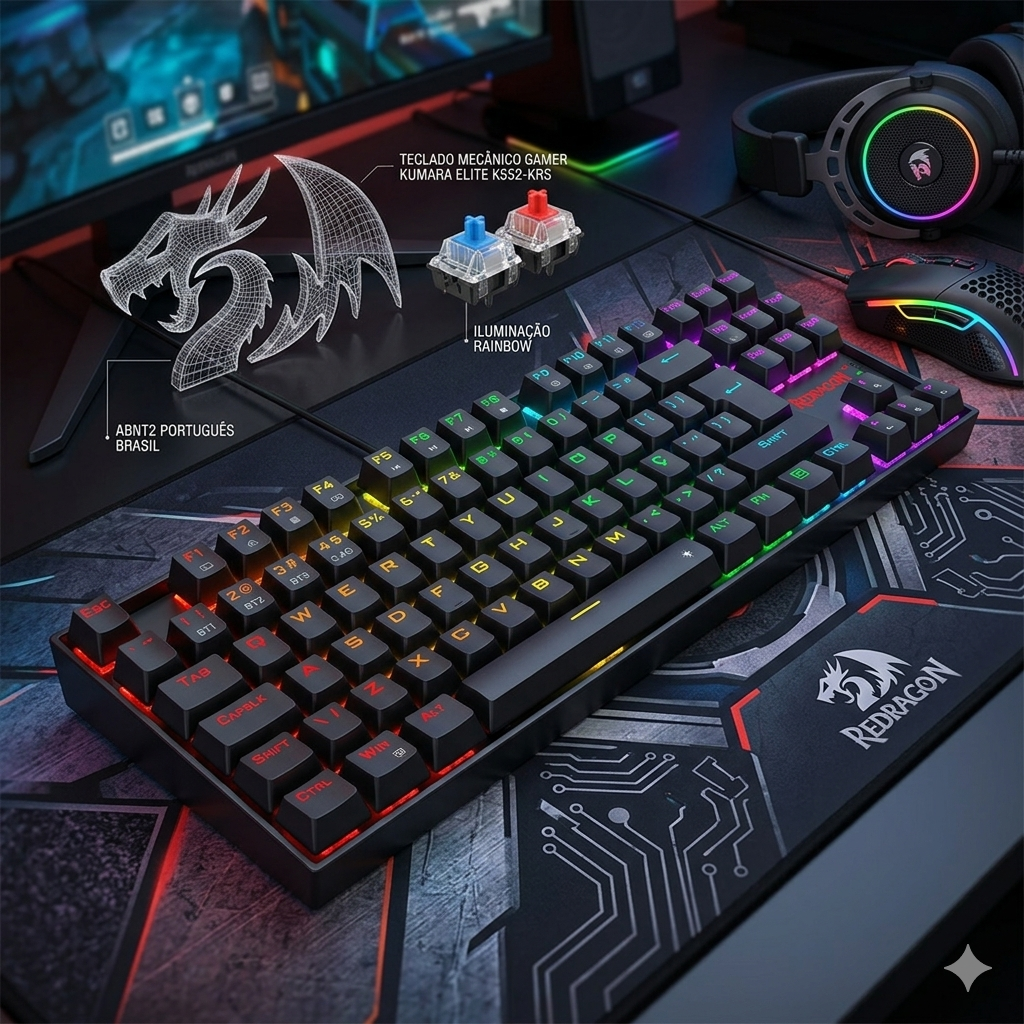 Teclado Mecânico Redragon K552 Kumara: Vale a Pena?