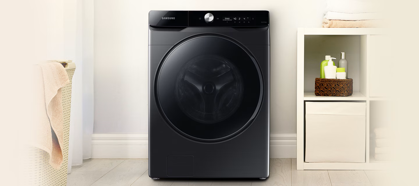 Lava e Seca Smart Samsung WD18T com AI Wash Black; 10% de Economia de Água
